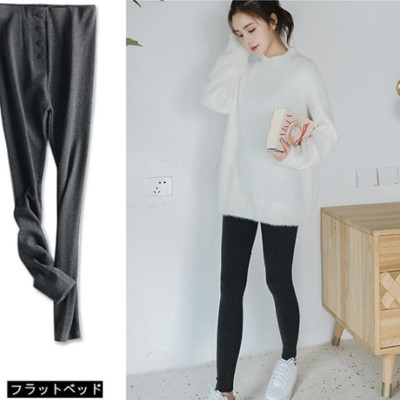 Quần Tregging Legging Cạp Cao Đính 5 Cúc - Hàn Quốc