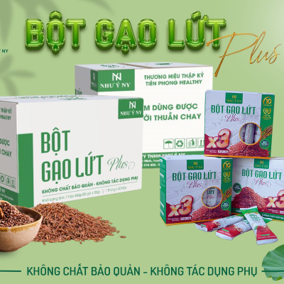 [mua 2 tặng 1] Bột Gạo Lứt Plus X3 Như Ý Dùng Thay Cho Bữa Ăn Hỗ Trợ Giảm Cân, Hỗ Trợ Giảm Mỡ Hộp 20 Gói