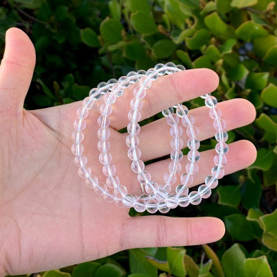 Vòng tay đá thạch anh trắng thiên nhiên cho Nam và Nữ văn phòng làm trang sức