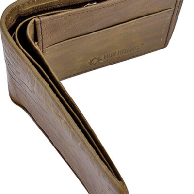 Ví Nam Da Cá Sấu Gai Bụng Huy Hoàng HT2252 (12.5 x 10 cm) - Rêu