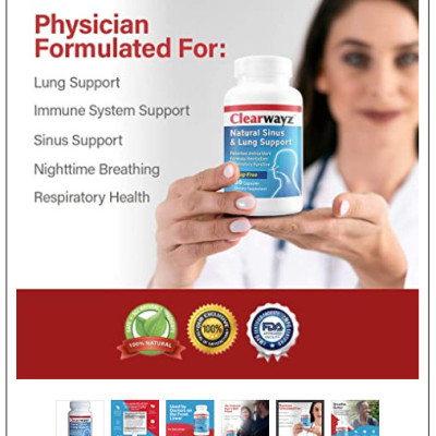 Thực phẩm hỗ trợ hô hấp Clearwayz - Tăng Đề Kháng - Sức Khoẻ Đường Hô Hấp: Hỗ trợ bệnh hen suyễn, Xoang, phổi, Ngáy ngủ, Sức khỏe mũi, Cải thiện đường thở