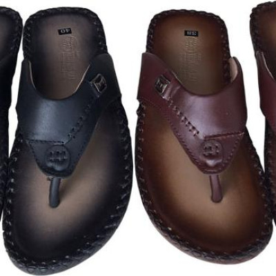 Dép nam xỏ ngón Trường Hải da bò thật cao cấp mềm mại đế âm mặt đế cao su không trơn  THXN074