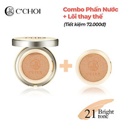 Combo Phấn Nước + Lõi Herbal DD Cushion 15g x 2, SPF 50 