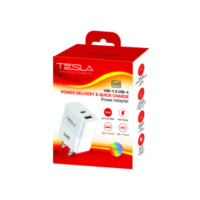 Củ sạc điện thoại hàng chính hãng TESLA TL11 Cổng USB và Cổng TypeC | Bảo hành 12 tháng 1 đổi 1 | Made in Việt Nam