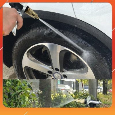 Vòi Xịt️Evoucher Bộ dây vòi xịt nước rửa xe, tưới cây ,tăng áp 3 lần,loại 3m,5m 206236 đầu đồng,đai,nối nhựa v+  đai