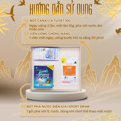 [Hộp quà Tết 2023] FUJI TẾT BÌNH AN Fine Japan cho người phụ nữ bạn yêu (bổ sung điện giải, canxi cá tuyết, viên uống chống nắng)