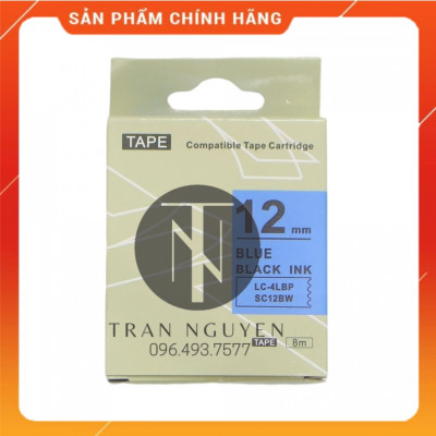 [Combo 5 cuộn] Nhãn in Tepra SC12BW (LC-4LBP) - Chữ đen nền dương 12mm x 8m - Hàng nhập khẩu