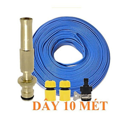 Bộ dây vòi xịt nước rửa xe, tưới cây . tăng áp 3 lần, loại 7m,10m 206587 cút sập,nối đen+ tặng đai