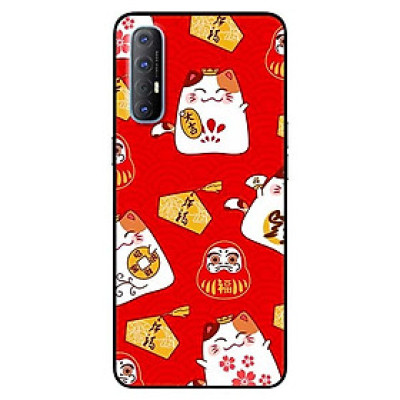 Ốp lưng dành cho Oppo Reno 3 Pro mẫu Họa Tiết Mèo Đỏ