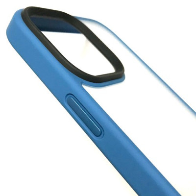 Ốp lưng cho iPhone 13 Pro Max hiệu Likgus nhám Tpu viền màu blue chống vân tay (Không ố màu) - Hàng nhập khẩu