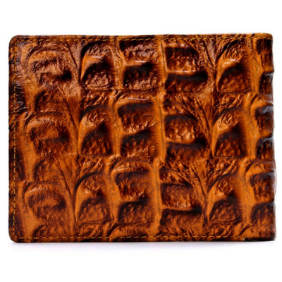 HJ2116 - Bóp nam Huy Hoàng vân cá sấu gai lớn màu vàng