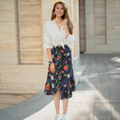 Váy Midi Xoè Lily SKI034 Thời trang thiết kế Hity
