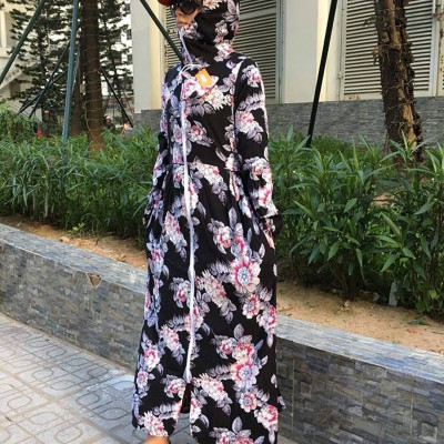 Áo chống nắng toàn thân vải lanh 2 lớp tặng kèm khẩu trang - giao màu ngẫu nhiên