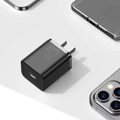 Bộ cốc cáp sạc nhanh Baseus 20W Si cho IP12, Củ sạc nhanh IP12 Baseus 20W Super Si Mini USB C hỗ trợ sạc nhanh QC3.0 PD - Hàng chính hãng
