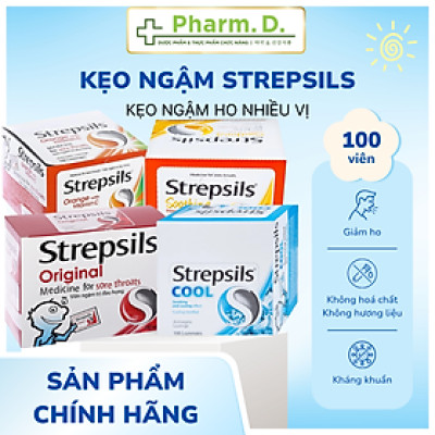 [CHÍNH HÃNG] 100 Viên Strepsils Kẹo Ngậm Ho Nhiều Vị (50 gói * 2viên) Làm Dịu Cổ Họng, Giảm Ho, Kháng Khuẩn Anh Quốc