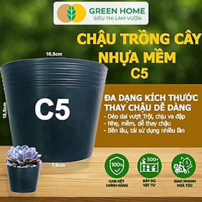Chậu Trồng Cây Greenhome, nhiều kích thước, Nhựa Mềm, Dẻo, Nhẹ, Trồng Cây, Bầu Ươm Cây Giống, Độ Bền Đến 2 Năm