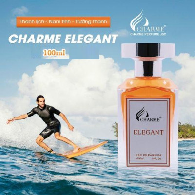 Nước hoa nam lưu hương lâu, Charme Elegant, hương biển hiện đại và nam tính, dành cho phái mạnh, 100ml