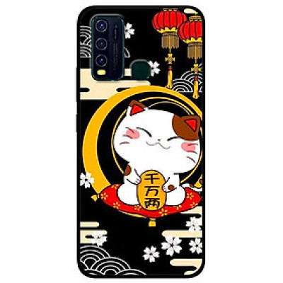 Ốp lưng dành cho Vivo Y30 mẫu Mèo Nền Đen