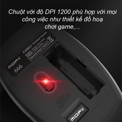 Combo bàn phím chuột không dây MOFII 666 thiết kế hiện đại đa dạng màu sắc kết nối bằng chip USB 2.4GHz - HÀNG CHÍNH HÃNG
