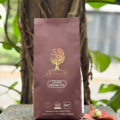Cà phê sỉ ngon pha quán - Dream S16 – Túi 500g – Dành Cho Quán Cà Phê – REAL BEAN COFFEE