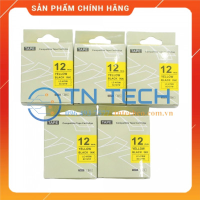 Nhãn in TEPRA - EPSON LC-4YBW (SC12YW) – Chữ đen nền vàng 12MM X 8M  - Dùng cho máy in nhãn TEPRA - EPSON [Hàng nhập khẩu]