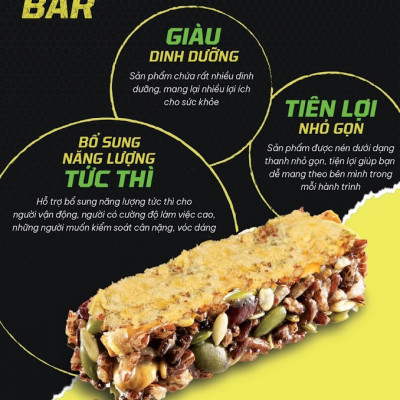 Thanh Năng Lượng Healthy Bar - Vị Chà Bông - 12bar