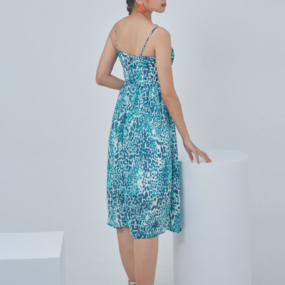 Đầm Midi Hai Dây Họa Tiết Maxivic, La Mộc - LM0122126