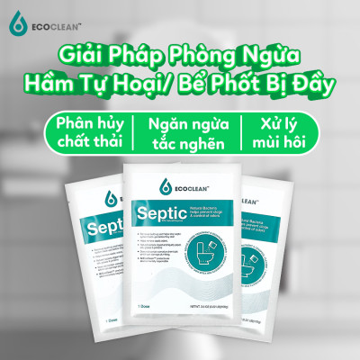 [TIẾT KIỆM] Hộp 12 Gói Septic - Vi Sinh Xử Lý Hầm Cầu, Bể Phốt Đầy - Bảo Trì Hầm Tự Hoại 1 Năm