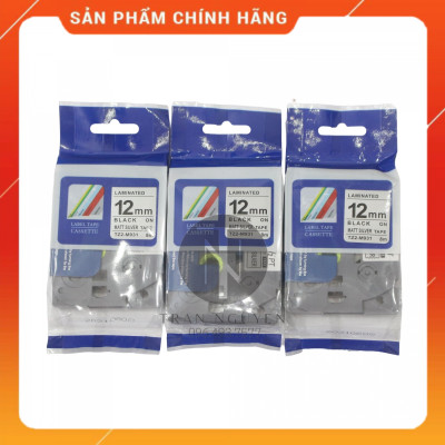 Nhãn In đa lớp Tz2-m931 - Đen nền bạc 12mm x 8m - Hàng nhập khẩu