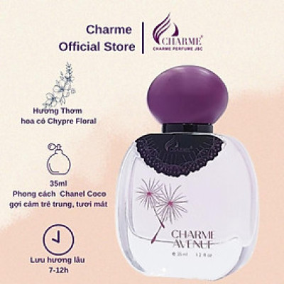 Nước hoa nữ thơm lâu, Charme Avenue, mùi hương hoa cỏ, nhẹ nhàng, quyến rũ, lưu hương lâu, 35ml