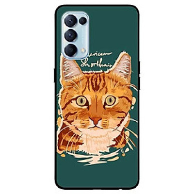 Ốp lưng dành cho Oppo Reno 5 mẫu Mèo Vàng Xanh