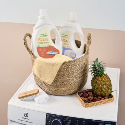 Combo nước lau sàn và nước giặt sinh học ENZYCO 2L - Chiết xuất Bồ hòn và Enzyme Dứa