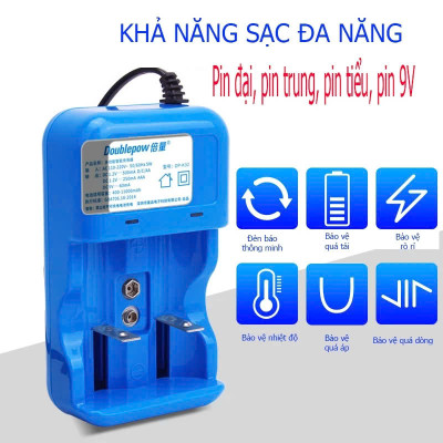 Bộ Sạc Pin Đại, Pin 9V, Pin Tiểu Đa Năng Cao Cấp - Tự Ngắt Khi Đầy, Tự Điều Chỉnh Dòng Sạc, ĐÈN TRANG TRÍ , ĐỒNG HỒ TREO TƯỜNG
