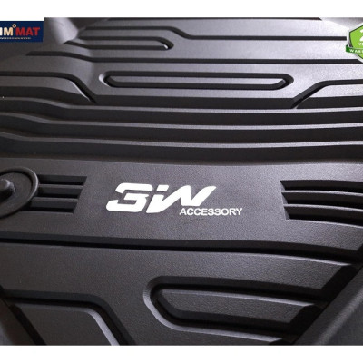 Thảm lót sàn xe ô tô Ford Ranger 2012- nay Nhãn hiệu Macsim 3W chất liệu nhựa TPE đúc khuôn cao cấp - màu đen