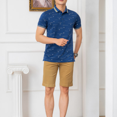 Áo POLO màu Navy in thân ALGPLO68