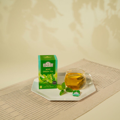 TRÀ XANH AHMAD ANH QUỐC - BẠC HÀ (40g) - Mint Mystique - Khách sạn, nhà hàng tiện dùng do có bao thiếc riêng