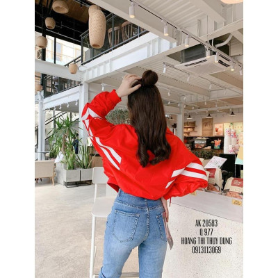  Áo khoác dù nữ 2 lớp cánh dơi sọc phối nón xitin - M193 + M193