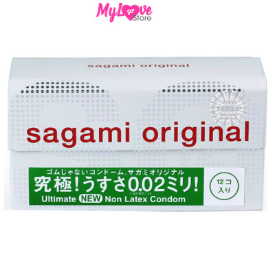 Bao cao su Sagami Original Siêu Mỏng 0,02 mm Hộp 12 Chiếc Nhật Bản 