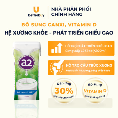 Combo 6 Hộp Sữa Tươi Nguyên Kem Tiệt Trùng a2 Milk - a2 Milk UHT