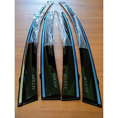 Vè Che Mưa Xe Hyundai Accent 2018-2022, chỉ mạ crom cao cấp, thiết kế logo ACCENT 4 cánh tăng tính thẩm mĩ