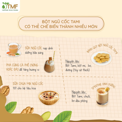 1 gói bột ngũ cốc nảy mầm Tami TÂM MINH FOODS ít ngọt dinh dưỡng giảm cân