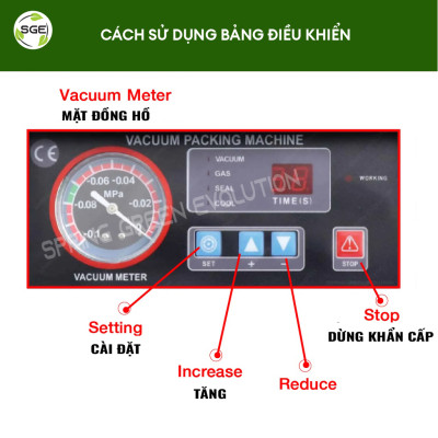 Máy Hút Chân Không/Máy Ép Chân Không Công Nghiệp Buồng VCC04, Hút Mọi Loại Thực Phẩm Khô, Nước, Mọi Loại Bao Bì, Không Kén Túi. Hàn Hút Tốc Độ Cao Liên Tục 24/7. Hàng Nhập Khẩu Chính Hãng SGE Thailand