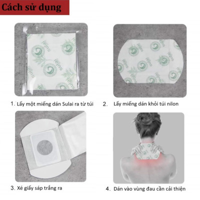 Miếng dán giảm đau cổ, vai, lưng Sulai Cervical Vertebra Thái Lan 6 miếng