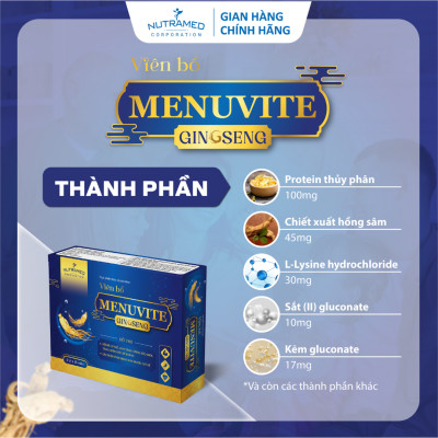 Viên uống Menuvite Ginseng hỗ trợ nâng cao sức đề kháng, bồi bổ cơ thể (30 viên) - Nutramed