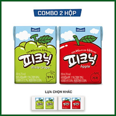 Combo 2 Hộp Nước Trái Cây Picnic Vị Táo/Nho Maeil Hàn Quốc