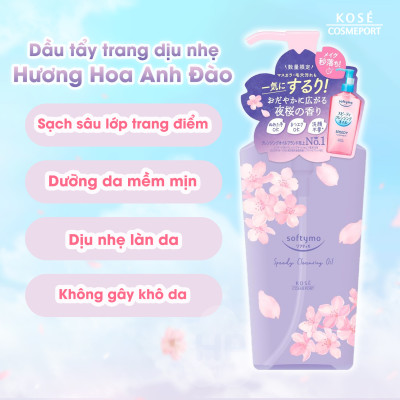 Dầu Tẩy Trang Làm Dịu Nhẹ Làn Da Hương Hoa Anh Đào Kose Softymo Speedy Cleansing Oil (240 mL)