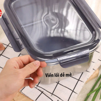 Bộ 4 hộp cao inox 304 iMAT dùng được vi sóng, đông đá, máy rửa chén, lò nướng - Hàng Chính Hãng