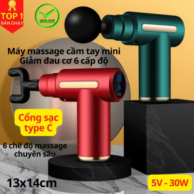 Máy Massage Cầm Tay Mini, Súng Massage Mini Toàn Thân 6 Cấp Độ Chuyên Sâu Đa Năng D Danido