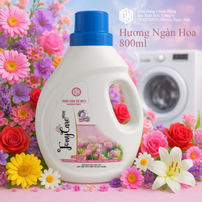 Nước Giặt Xả 2in1 Hương Ngàn Hoa Tonycare 800ml – Sạch Sâu, Lưu Hương Lâu