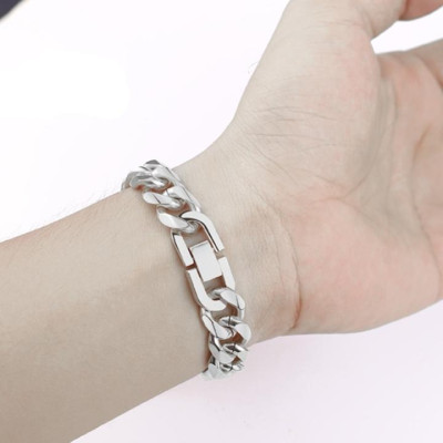 Lắc tay nam titan lặc đơn kiểu vác cạnh inox cao cấp rẻ đẹp khóa bộ cao cấp trangsucpt 13mm PTLTNA13